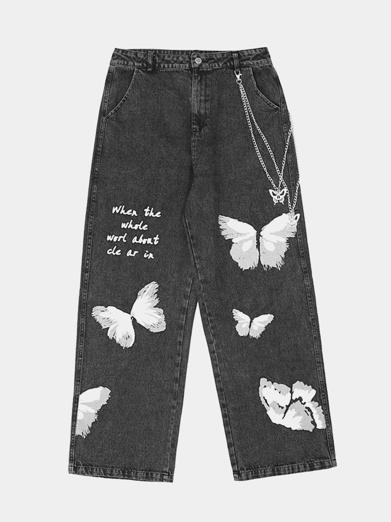 Chain Detail Butterfly Jean