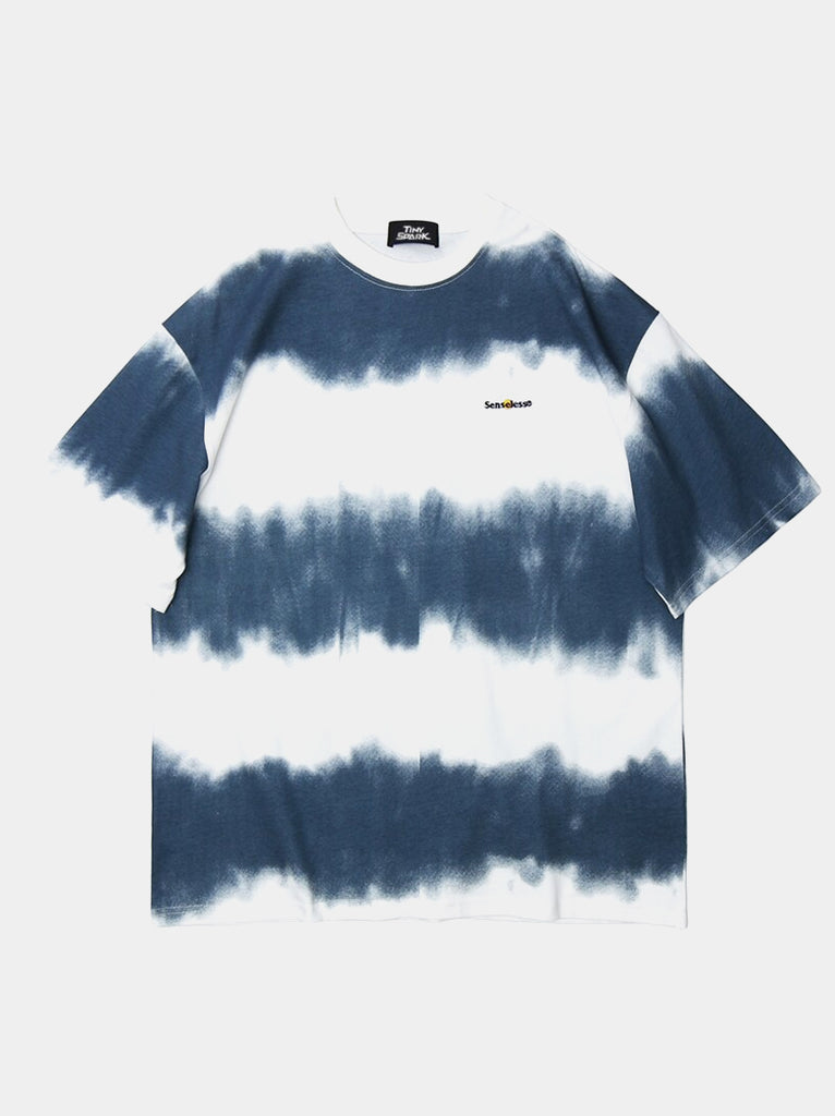 Tie Dye Stripe Daisy Detail T-Shirt
