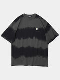 Tie Dye Stripe Daisy Detail T-Shirt