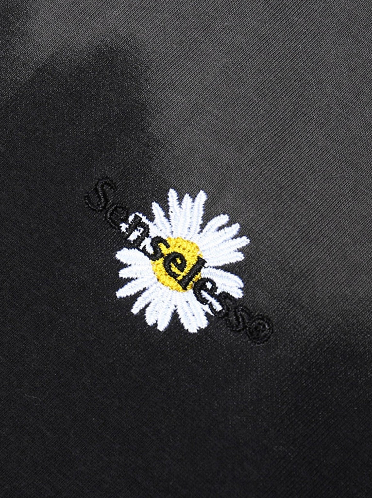 Tie Dye Stripe Daisy Detail T-Shirt