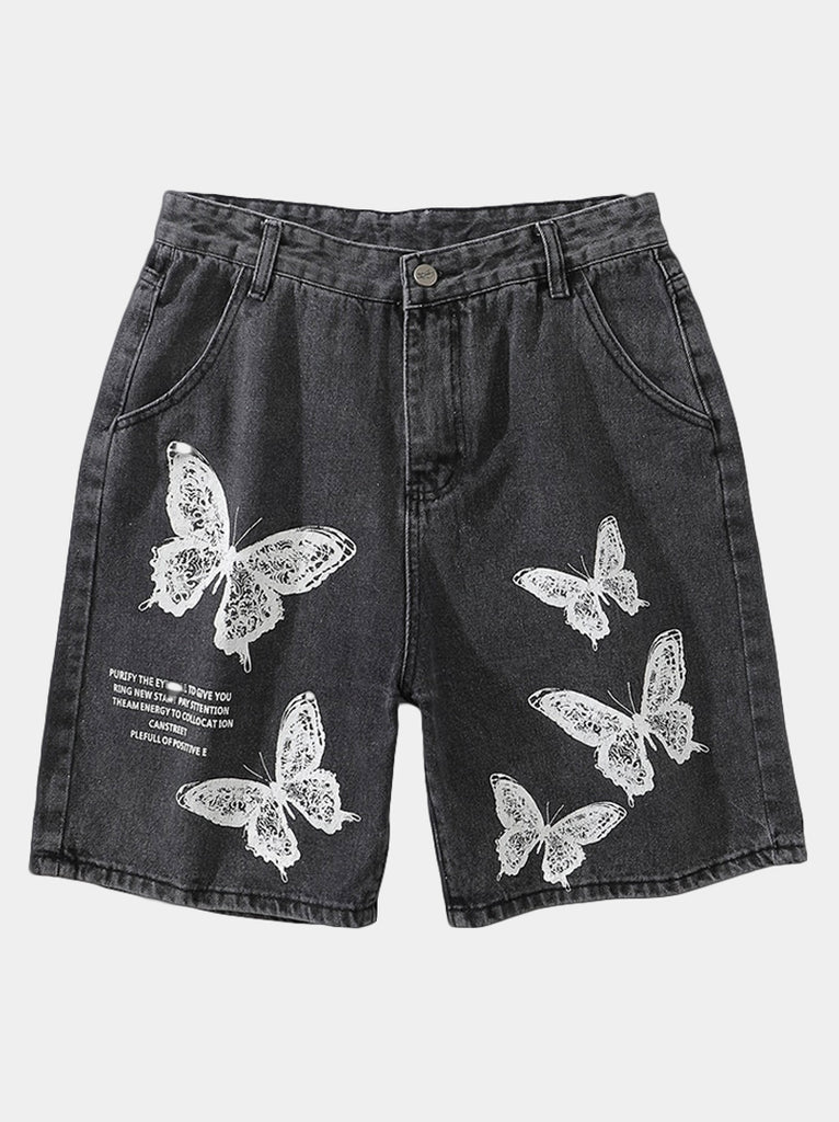 Butterfly Denim Shorts
