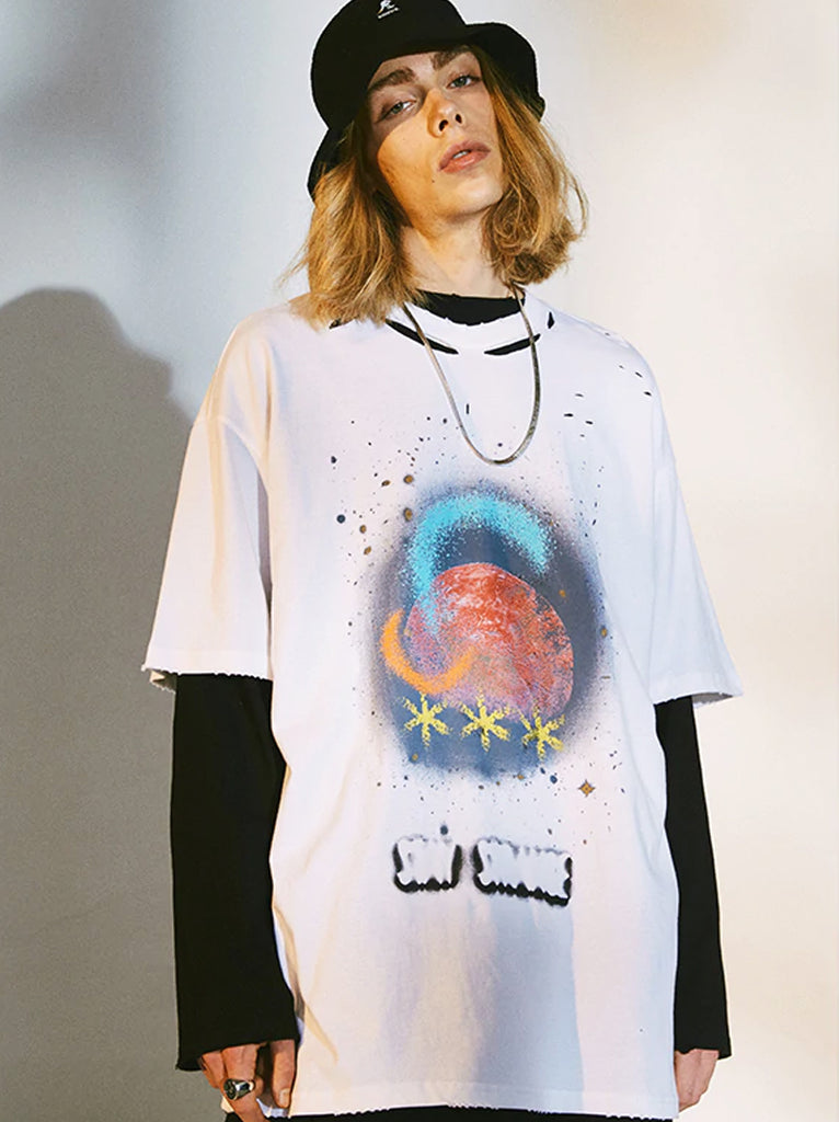 The Milky Way Rip Detail T-Shirt