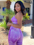 Tie Dye Print Activewear Rompers