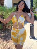 Tie Dye Print Activewear Rompers