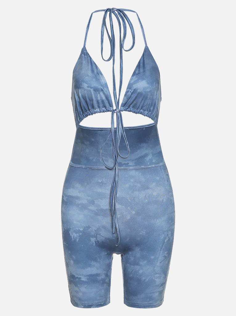 Tie Dye Print Activewear Rompers