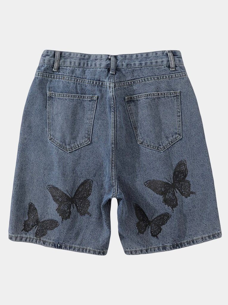 Butterfly Denim Shorts