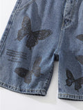Butterfly Denim Shorts