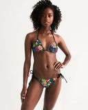 Flowers Triangle String Bikini