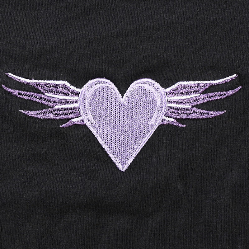 Heart Fishnet Long Sleeve Crop Top