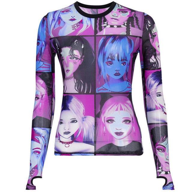 Girls Mesh Long Sleeve Top