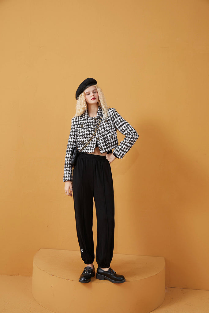 Houndstooth Plaid Jacket
